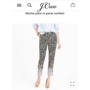 J crew Martie Pant in Petal Confetti, size 4
